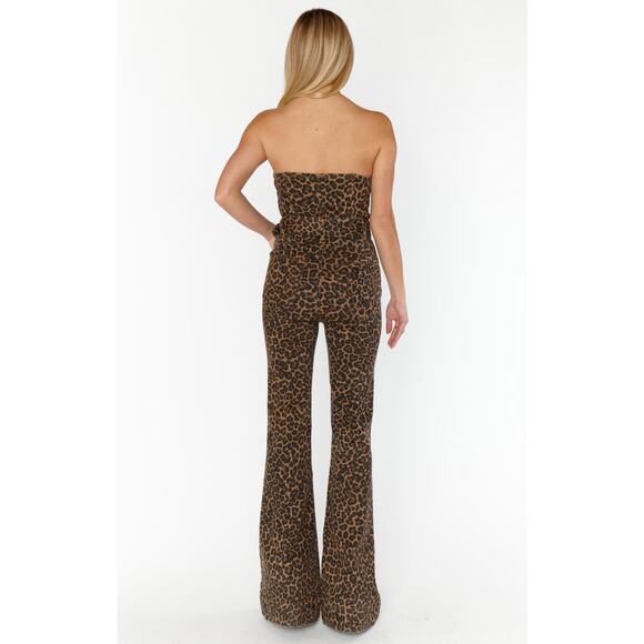 Show Me Your Mumu Sante Fe Jumpsuit in Leopard Latte Denim M - Picture 7 of 7